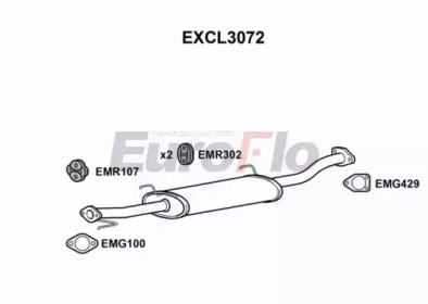 EUROFLO excl3072 -  Средний глушитель выхлопных газов