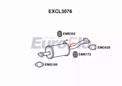 EUROFLO excl3076 -  Средний глушитель выхлопных газов