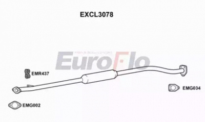 EUROFLO excl3078 -  Средний глушитель выхлопных газов