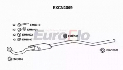 EUROFLO excn3009 -  Средний глушитель выхлопных газов