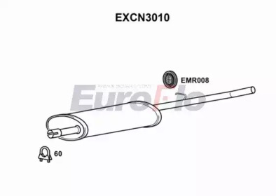 EUROFLO excn3010 -  Средний глушитель выхлопных газов
