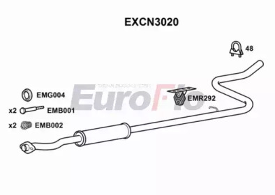 EUROFLO excn3020 -  Средний глушитель выхлопных газов