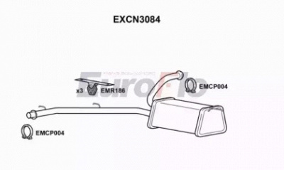 EUROFLO excn3084 -  Средний глушитель выхлопных газов