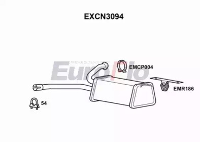 EUROFLO excn3094 -  Средний глушитель выхлопных газов