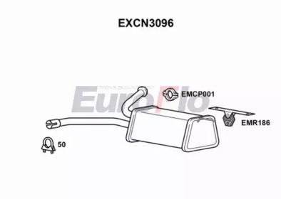 EUROFLO excn3096 -  Средний глушитель выхлопных газов