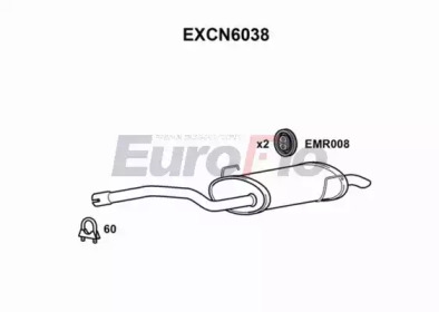 EUROFLO excn6038 -  Глушитель выхлопных газов конечный