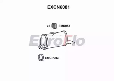 EUROFLO excn6081 -  Глушитель выхлопных газов конечный