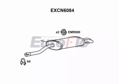 EUROFLO excn6084 -  Глушитель выхлопных газов конечный