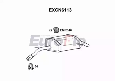 EUROFLO excn6113 -  Глушитель выхлопных газов конечный