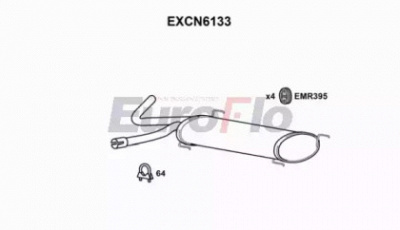 EUROFLO excn6133 -  Глушитель выхлопных газов конечный