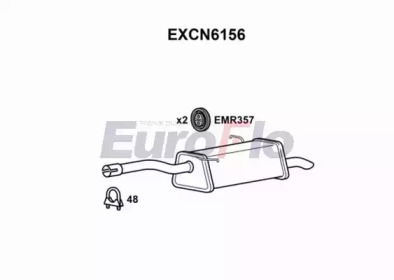 EUROFLO excn6156 -  Глушитель выхлопных газов конечный