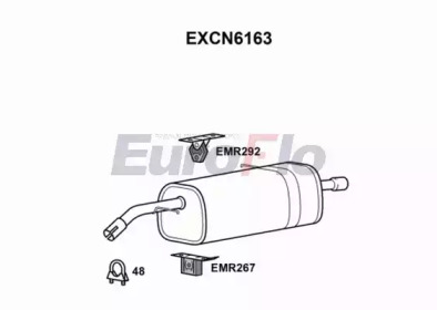 EUROFLO excn6163 -  Глушитель выхлопных газов конечный