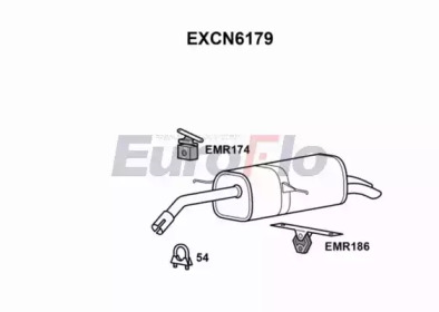 EUROFLO excn6179 -  Глушитель выхлопных газов конечный