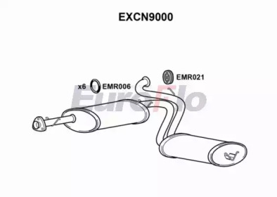 EUROFLO excn9000 -  Средний / конечный глушитель ОГ