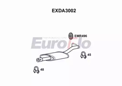 EUROFLO exda3002 -  Средний глушитель выхлопных газов