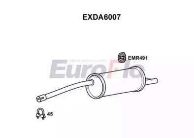 EUROFLO exda6007 -  Глушитель выхлопных газов конечный