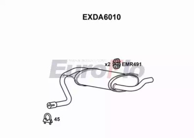 EUROFLO exda6010 -  Глушитель выхлопных газов конечный