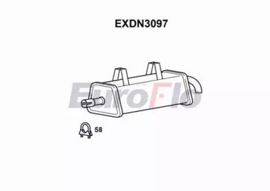 EUROFLO exdn3097 -  Средний глушитель выхлопных газов