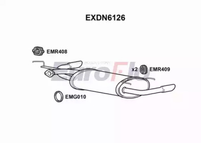 EUROFLO exdn6126 -  Глушитель выхлопных газов конечный