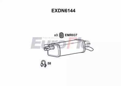 EUROFLO exdn6144 -  Глушитель выхлопных газов конечный