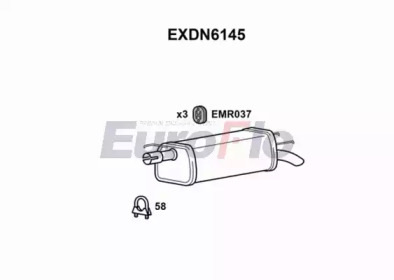 EUROFLO exdn6145 -  Глушитель выхлопных газов конечный
