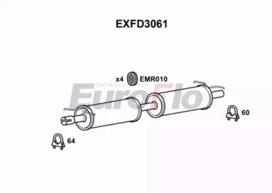 EUROFLO exfd3061 -  Средний глушитель выхлопных газов