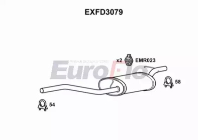 EUROFLO exfd3079 -  Средний глушитель выхлопных газов