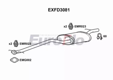 EUROFLO exfd3081 -  Средний глушитель выхлопных газов