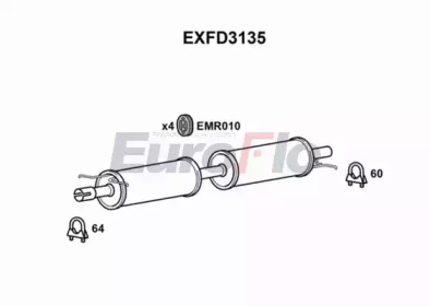 EUROFLO exfd3135 -  Средний глушитель выхлопных газов
