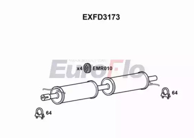 EUROFLO exfd3173 -  Средний глушитель выхлопных газов