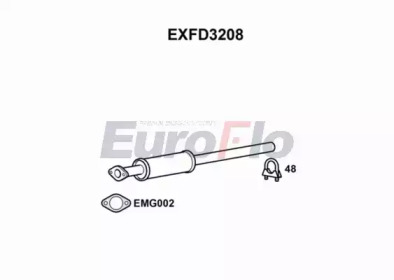 EUROFLO exfd3208 -  Средний глушитель выхлопных газов