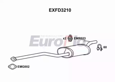 EUROFLO exfd3210 -  Средний глушитель выхлопных газов