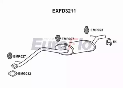 EUROFLO exfd3211 -  Средний глушитель выхлопных газов