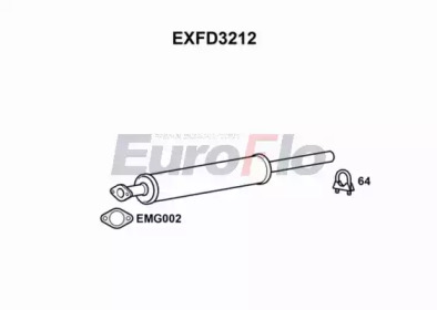 EUROFLO exfd3212 -  Средний глушитель выхлопных газов