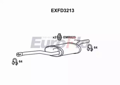 EUROFLO exfd3213 -  Средний глушитель выхлопных газов