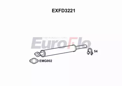 EUROFLO exfd3221 -  Средний глушитель выхлопных газов