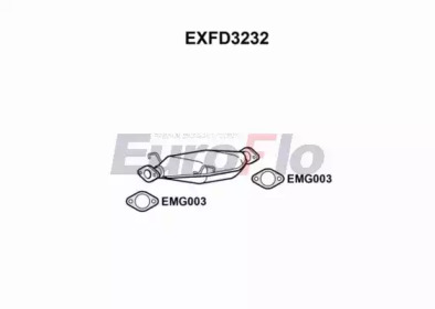 EUROFLO exfd3232 -  Средний глушитель выхлопных газов