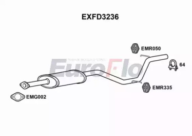 EUROFLO exfd3236 -  Средний глушитель выхлопных газов