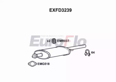 EUROFLO exfd3239 -  Средний глушитель выхлопных газов