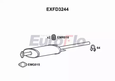 EUROFLO exfd3244 -  Средний глушитель выхлопных газов