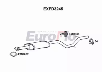 EUROFLO exfd3245 -  Средний глушитель выхлопных газов