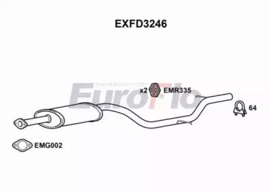 EUROFLO exfd3246 -  Средний глушитель выхлопных газов