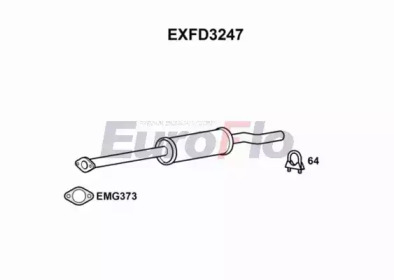 EUROFLO exfd3247 -  Средний глушитель выхлопных газов