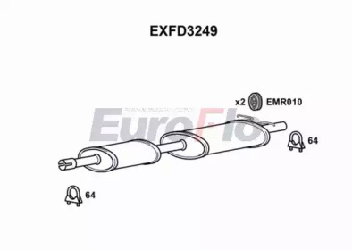 EUROFLO exfd3249 -  Средний глушитель выхлопных газов