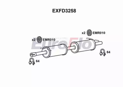 EUROFLO exfd3258 -  Средний глушитель выхлопных газов
