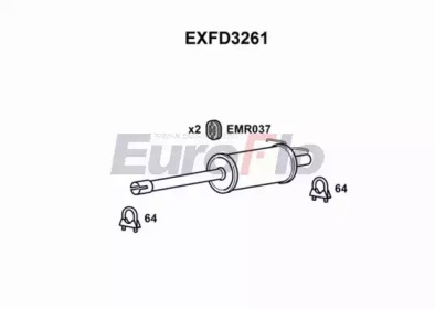 EUROFLO exfd3261 -  Средний глушитель выхлопных газов