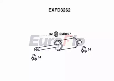 EUROFLO exfd3262 -  Средний глушитель выхлопных газов