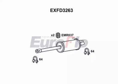 EUROFLO exfd3263 -  Средний глушитель выхлопных газов