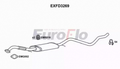 EUROFLO exfd3269 -  Средний глушитель выхлопных газов