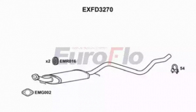 EUROFLO exfd3270 -  Средний глушитель выхлопных газов